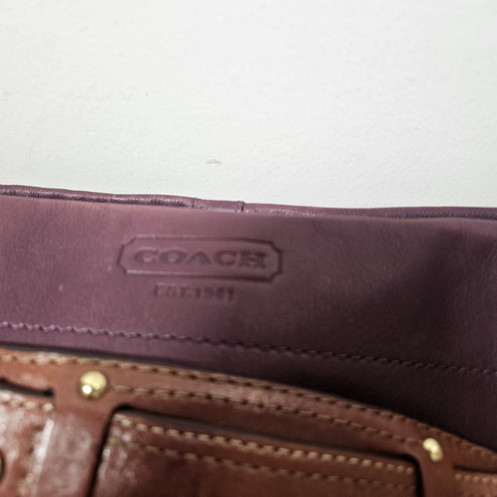 Vintage COACH Carly Hobo Bag Purse Purple Large Y2K No. F0882-10616 - Picture 12 of 16